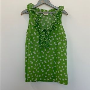 Kate Spade green tennis ball print blouse